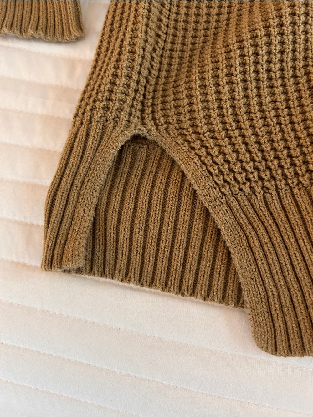 Chunky Open-Front Knit Cardigan in Olive green - Picture 4 of 5